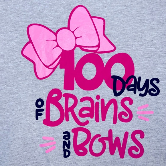 ❤️3/$25 (XS-4/5) 100th Day of School Tee 100 Days of Brains and Bows - Picture 4 of 11